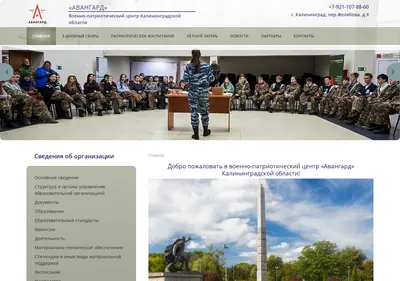 Снимок главной страницы avangard-kld.ru