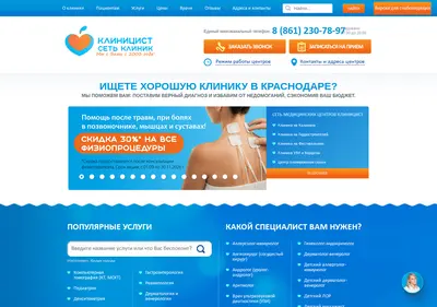 Снимок главной страницы clinicist.ru