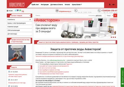 Снимок главной страницы akvastorog.ru