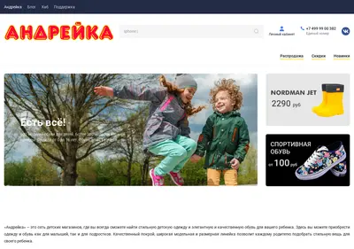 Снимок главной страницы andreykaonline.ru