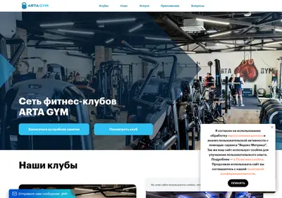 Снимок главной страницы artagym.ru