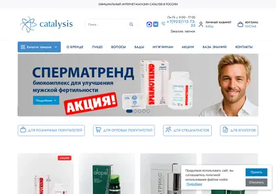 Снимок главной страницы catalysisofficial.ru