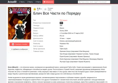 Снимок главной страницы bleachh-animego.ru
