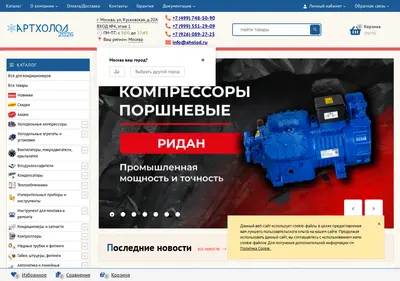 Снимок главной страницы aholod.ru