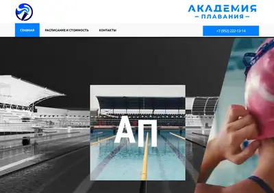 Снимок главной страницы academyswim.ru