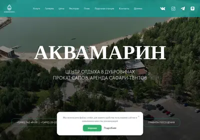 Снимок главной страницы akvamarine62.ru