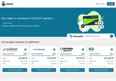 Снимок главной страницы 2-finance.ru