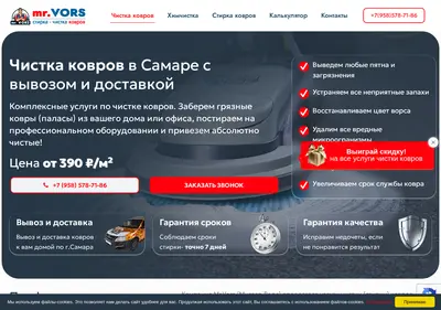 Снимок главной страницы chistka-kovrov63.ru