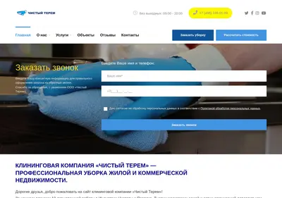 Снимок главной страницы cleanterem.ru