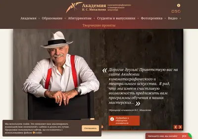 Снимок главной страницы academynsm.ru