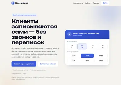 Снимок главной страницы bronirika.ru