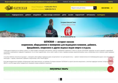 Снимок главной страницы batiskaf.ru