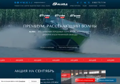 Снимок главной страницы aluma-boats.ru