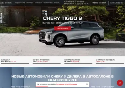 Снимок главной страницы cherysklad-96.ru