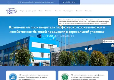 Снимок главной страницы arnest.ru