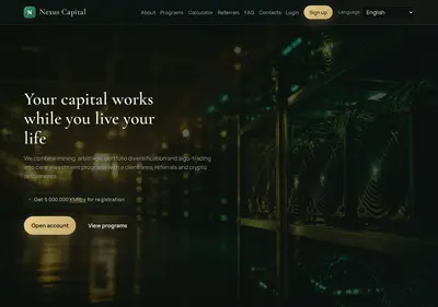 Снимок главной страницы nexuscapital.su