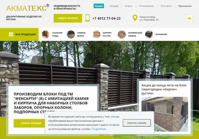 Снимок главной страницы akmatex.ru
