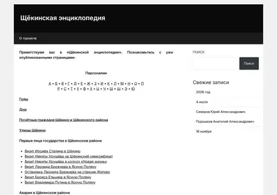 Снимок главной страницы schekino.su
