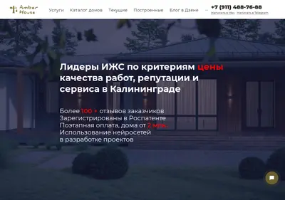 Снимок главной страницы amberhouse39.ru