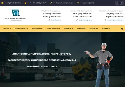 Снимок главной страницы belgidrosila.ru