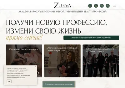 Снимок главной страницы academyzueva.ru