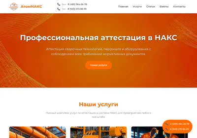 Снимок главной страницы atomnaks.ru