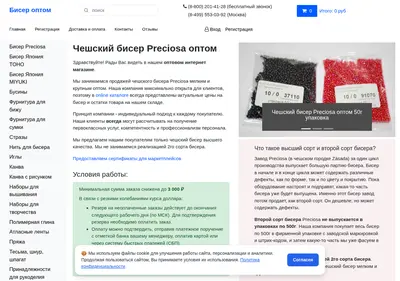 Снимок главной страницы biser-optom.ru
