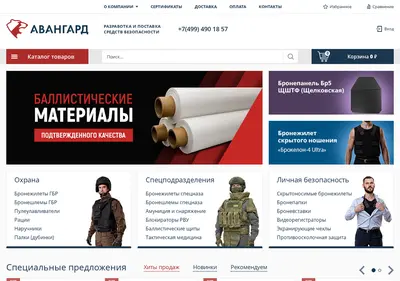Снимок главной страницы bronegilet.ru