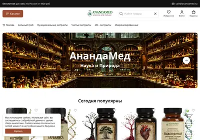 Снимок главной страницы anandamed.ru