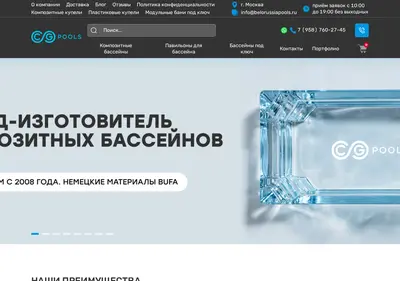 Снимок главной страницы belorussiapools.ru