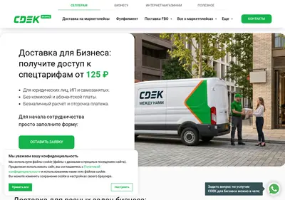Снимок главной страницы cdek-busines.ru