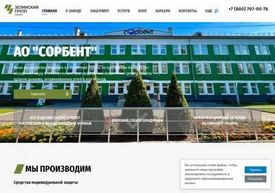Снимок главной страницы sorbent.su