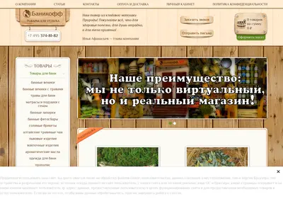 Снимок главной страницы banikoff.ru