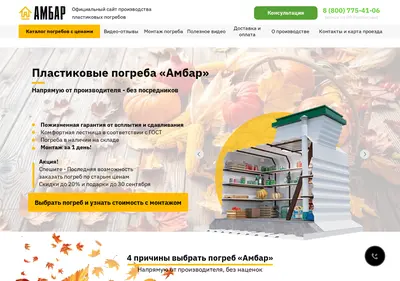 Снимок главной страницы ambar-pogreb.ru
