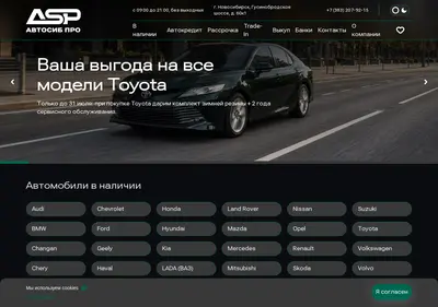 Снимок главной страницы autopro-54.ru