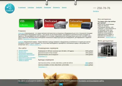 Снимок главной страницы colocat.ru