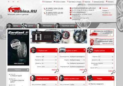 Снимок главной страницы bshina.ru