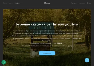 Снимок главной страницы bureniepro47.ru
