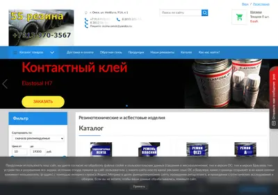 Снимок главной страницы 55rezina.ru