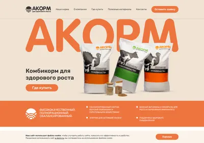 Снимок главной страницы a-korm.ru