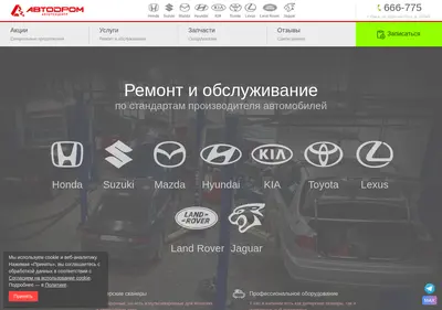 Снимок главной страницы autodrom55.ru