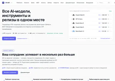 Снимок главной страницы aikraft.ru