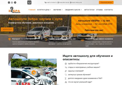 Снимок главной страницы auto-zebra.ru