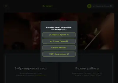 Снимок главной страницы brugger-rest.ru