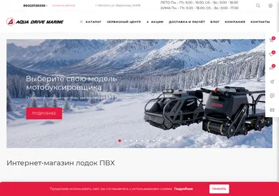 Снимок главной страницы aquadrive38.ru
