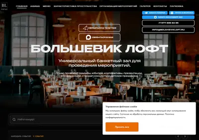 Снимок главной страницы bolshevikloft.ru