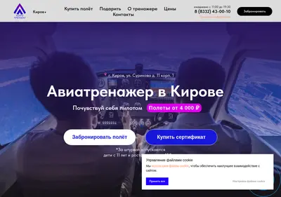 Снимок главной страницы aerotrening.ru