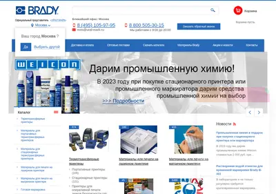 Снимок главной страницы brady-rus.ru