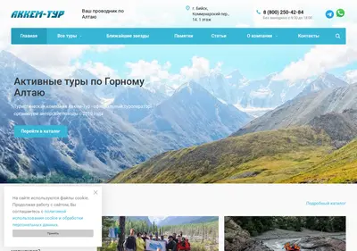 Снимок главной страницы akkem-tur.ru