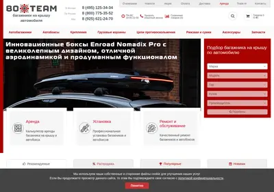 Снимок главной страницы boxteam.ru